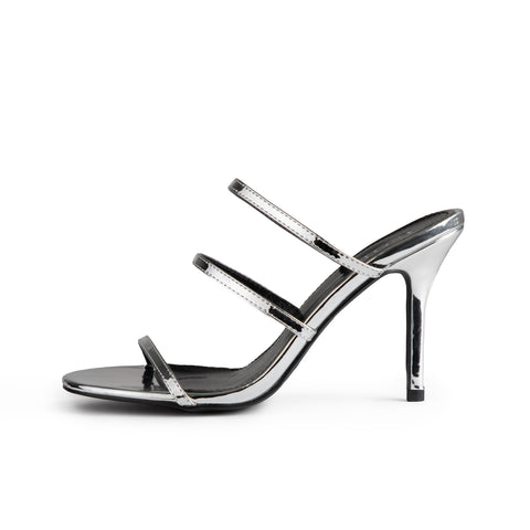 RAID Lareina Heeled Mules in Silver