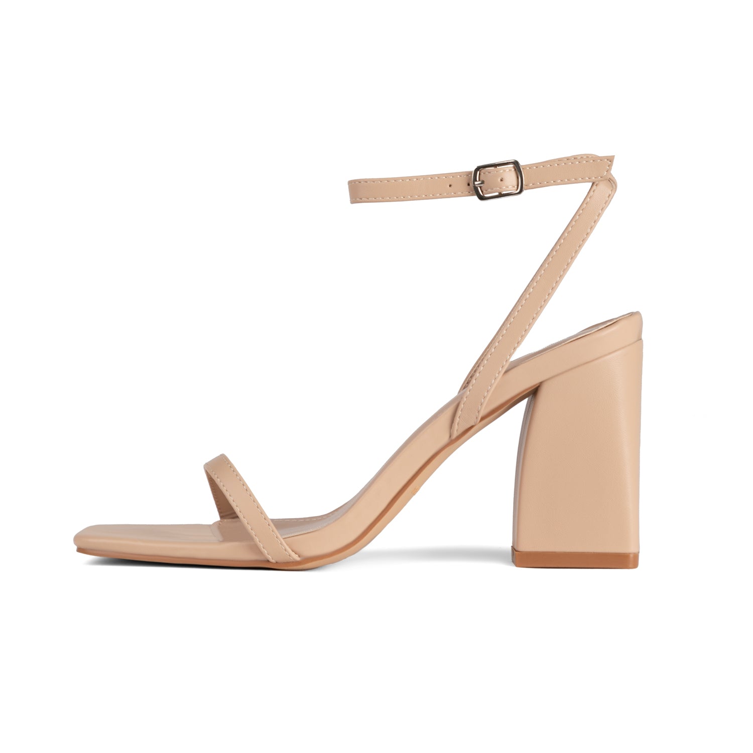 Strappy block heels on sale nude