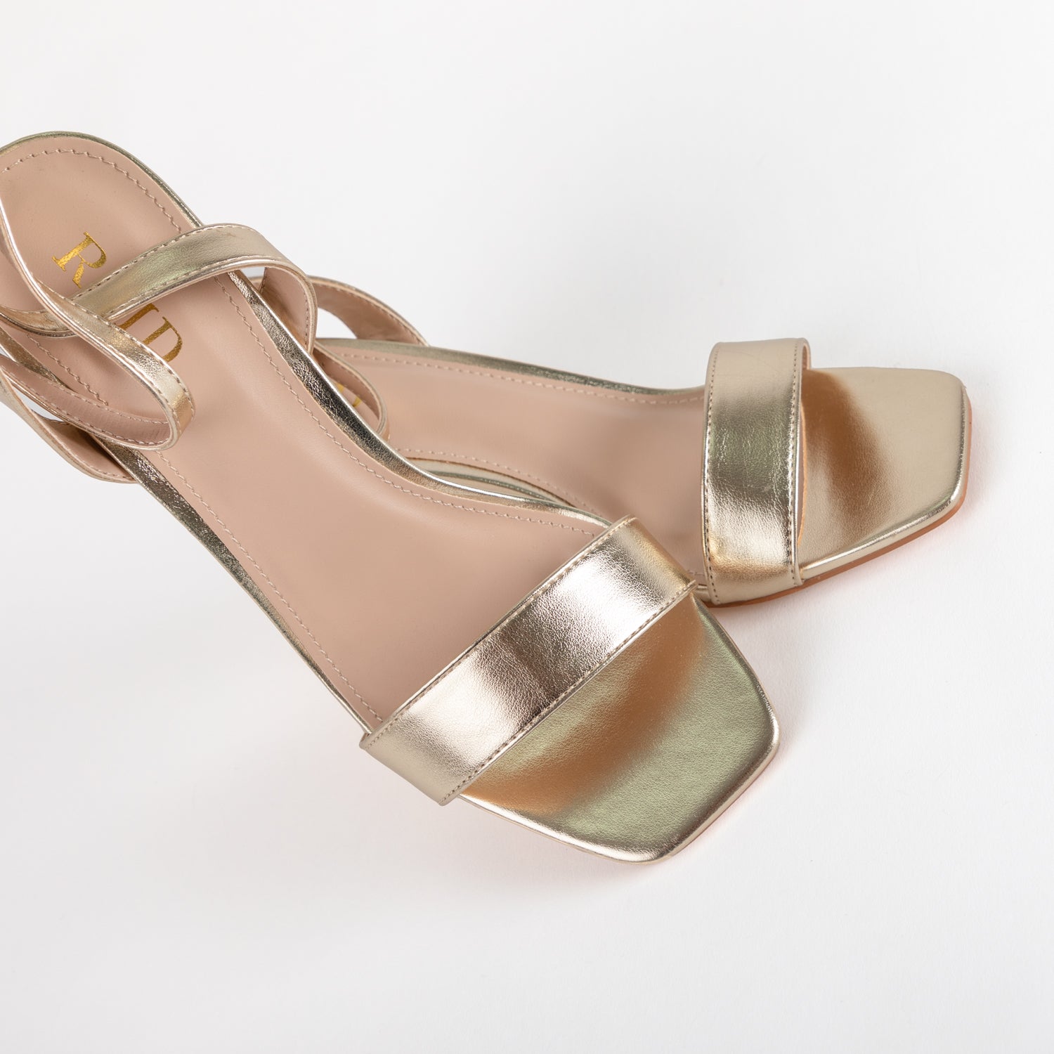Gold Metallic and Glitter Mule Heels Open Toe Block Heels US Size  3-15|FSJshoes