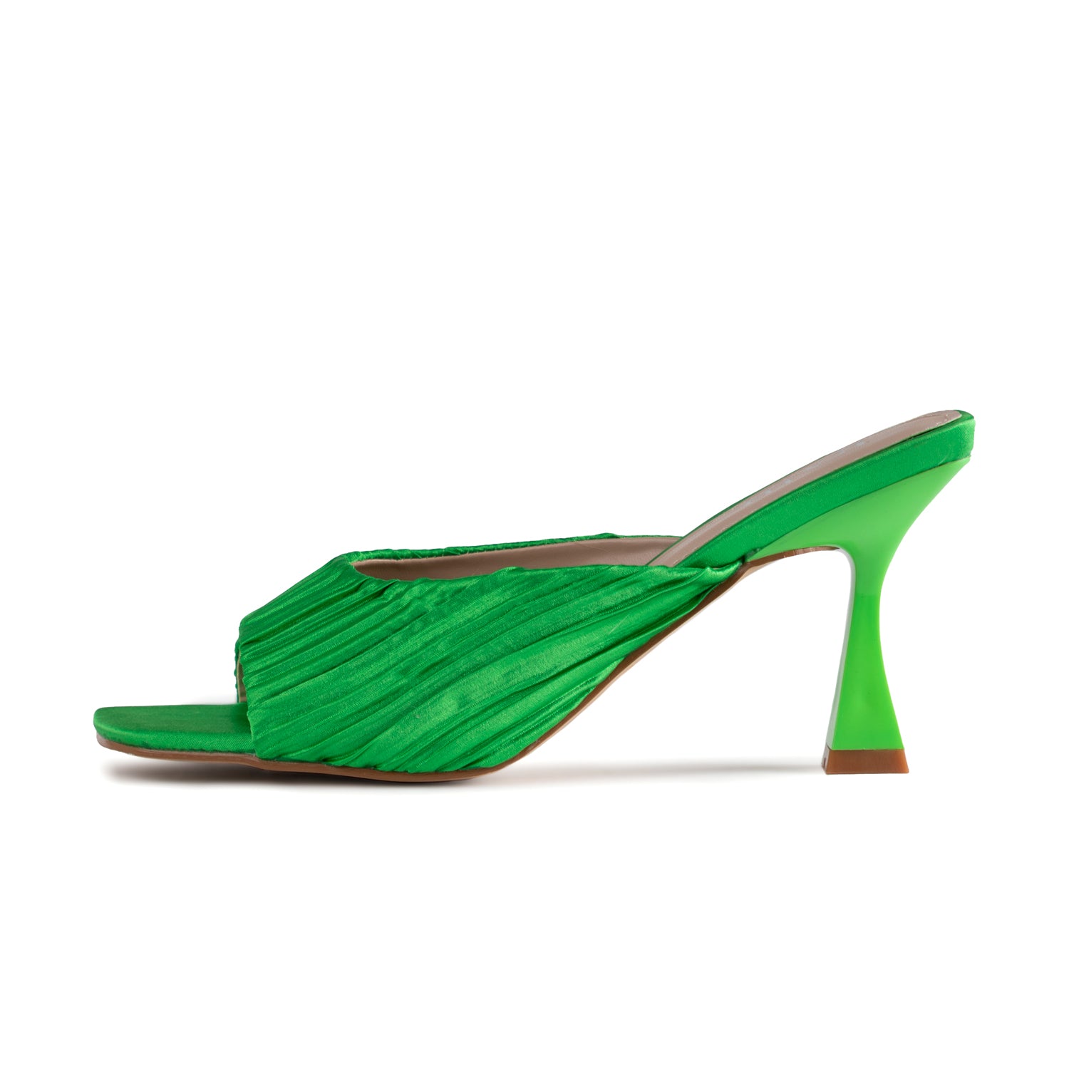 RAID Jovia Heeled Mule In Green Satin