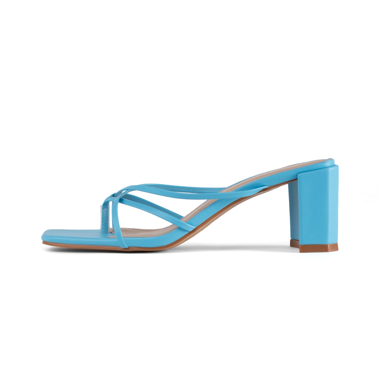 RAID Stephany Block Heeled Mule in Blue