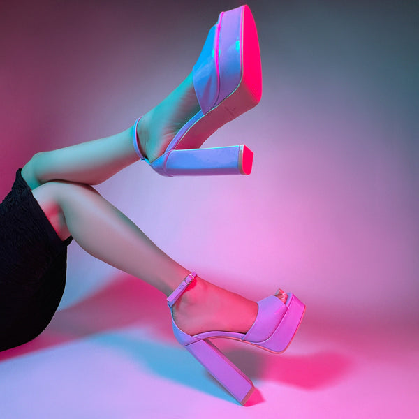 RAID Aasma Platform Heel in Lilac Patent