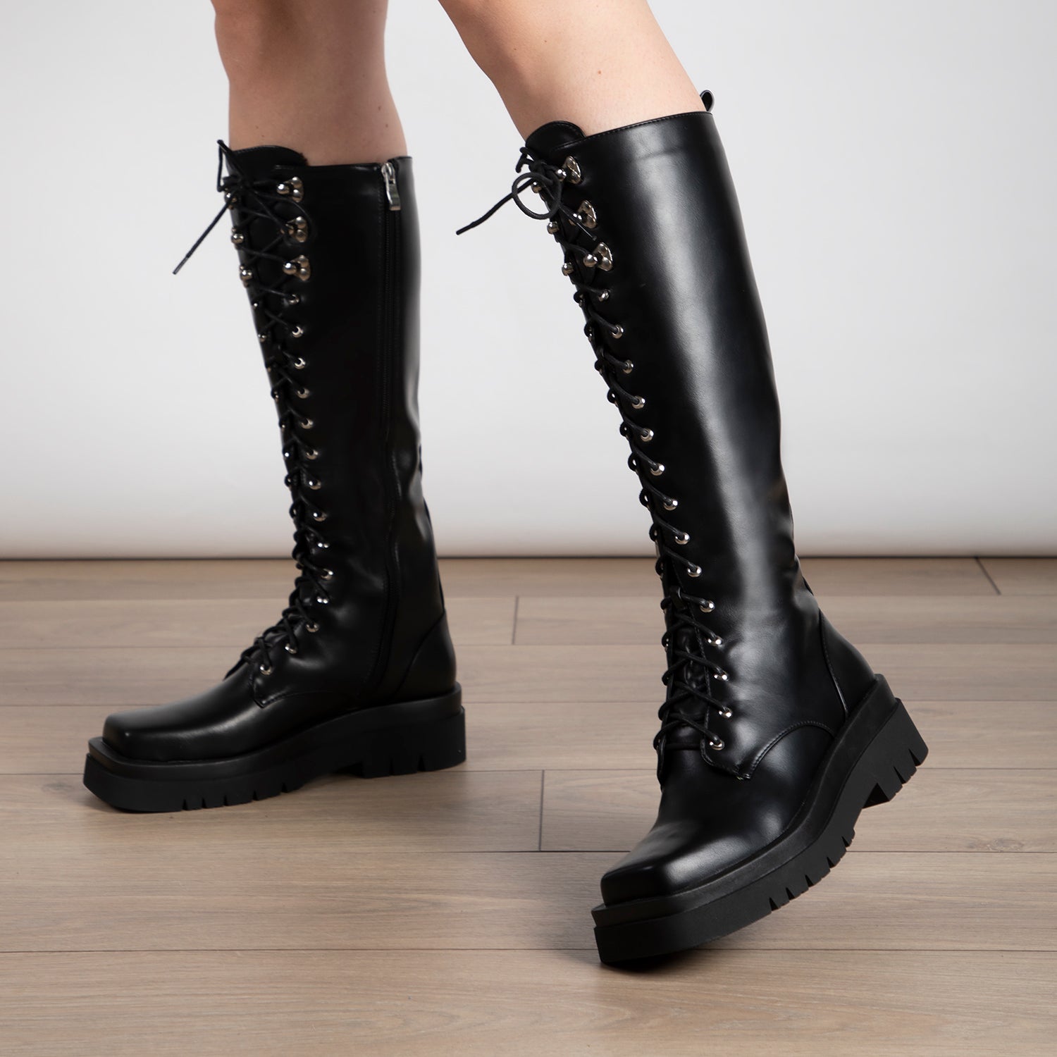 Women's Thigh High Boots Ladies Stretchy Winter Lace Up Over Knee Long Heel  Shoe | eBay